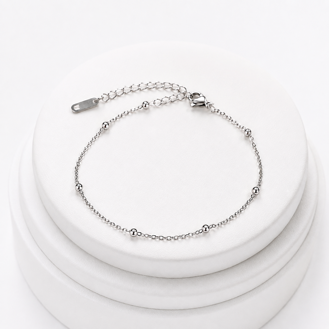 Kājas ķēdīte "Simple Silver Bead"